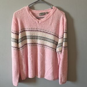 Croft & Barrow Pink V-Neck Sweater